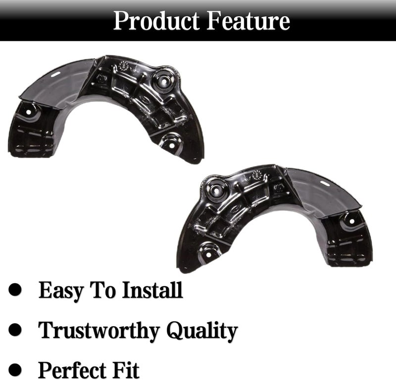 FCBJX Front Brake Dust Shield for Ford F150 1997-2004 F250 1997-1999, Expedition 1997-2002, Lincoln Navigator 1998-2002 4WD Brake Backing Plate Replace F65Z-2K005-AB Left and Right - Image 4